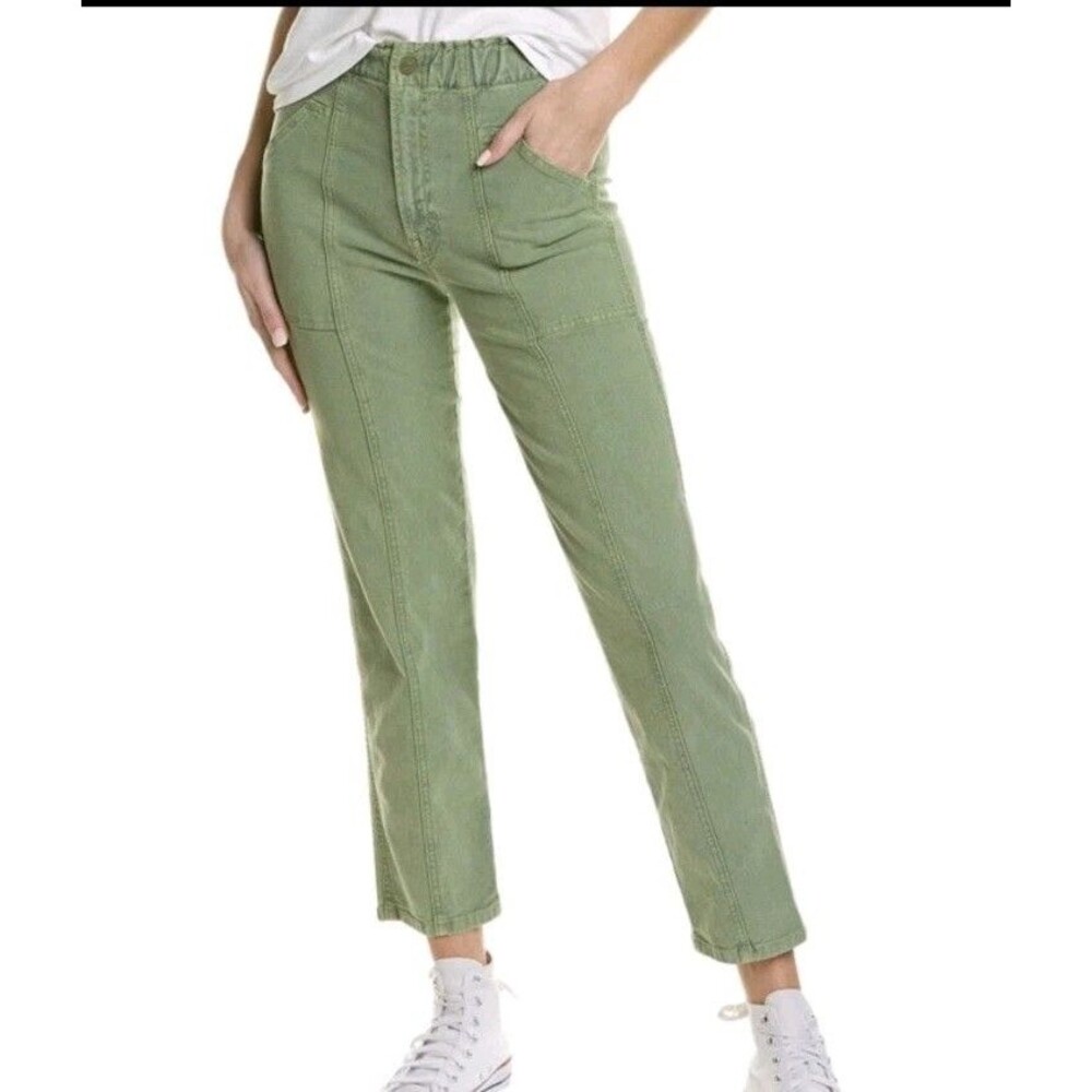 MOTHER The Springy Ankle Jeans Pants Size 27 Loden Frost Olive Green High Rise
